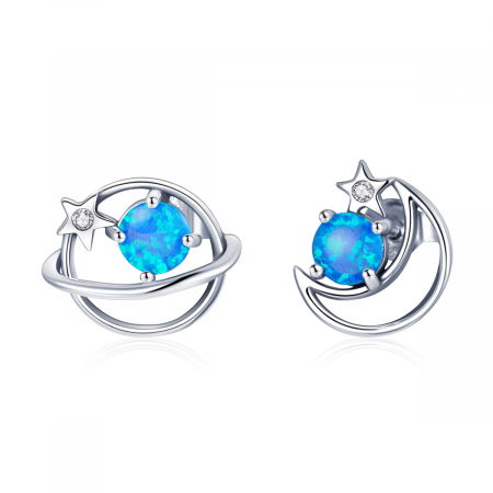 Cercei argint cu opal planeta misterioasa