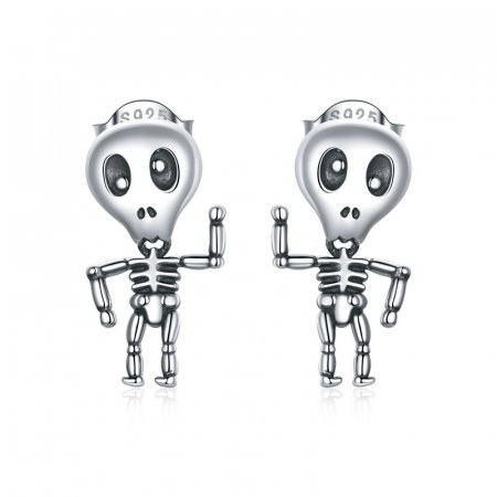 Cercei argint cu schelete haioase
