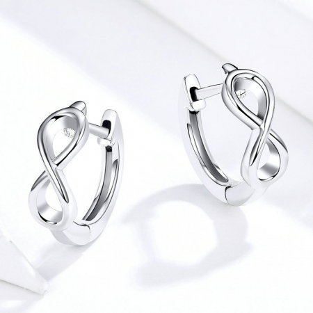 Cercei argint cu simbolul infinitului placati cu rodiu [2]