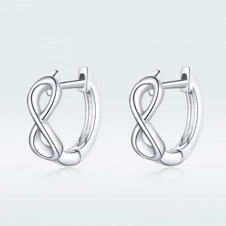 Cercei argint cu simbolul infinitului placati cu rodiu [6]
