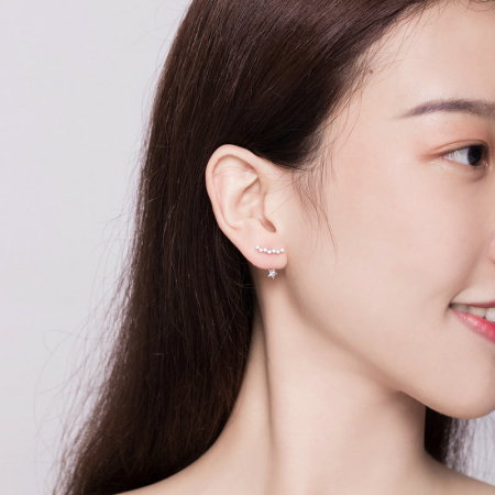 Cercei argint cu steluta si cristale [4]