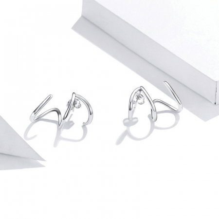 Cercei argint cu surub, pe ureche [2]