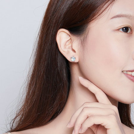 Cercei argint cu unicorn si opal [6]