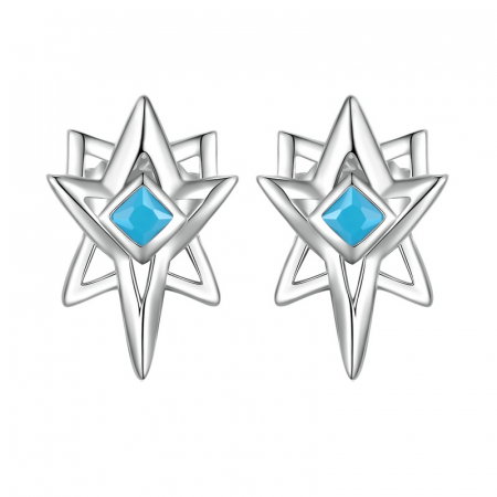 Cercei argint cu zirconii albastre