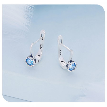 Cercei argint cu zirconii albastre [8]