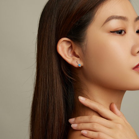 Cercei argint cu zirconii albastre [3]