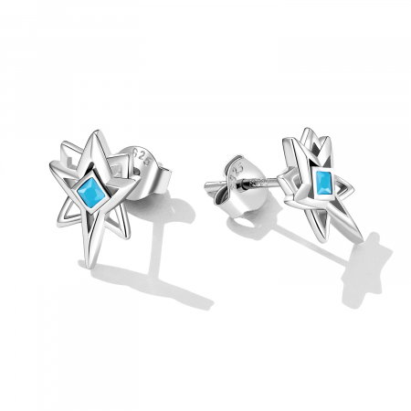 Cercei argint cu zirconii albastre [5]