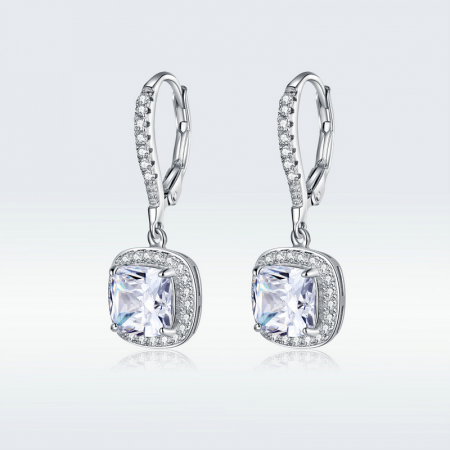 Cercei argint cu zirconii albe [6]