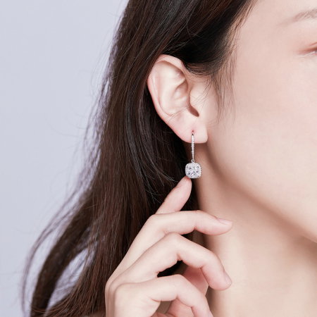 Cercei argint cu zirconii albe [5]