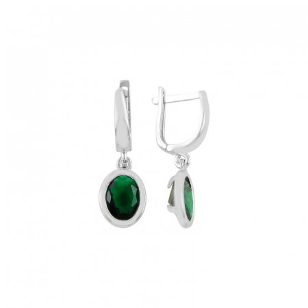 Cercei argint cu zirconii emerald [0]