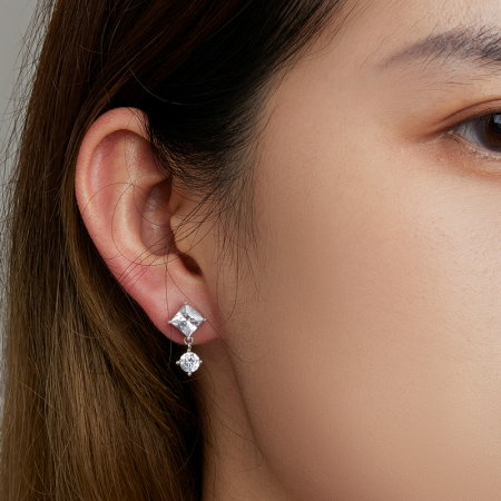 Cercei argint cu zirconii pendulare [7]