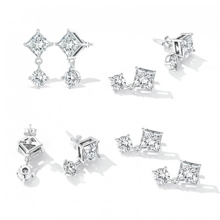 Cercei argint cu zirconii pendulare [6]