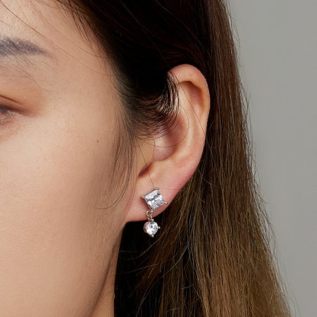 Cercei argint cu zirconii pendulare [1]