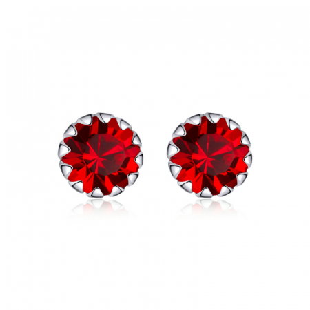 Cercei argint cu zirconii rosii [0]