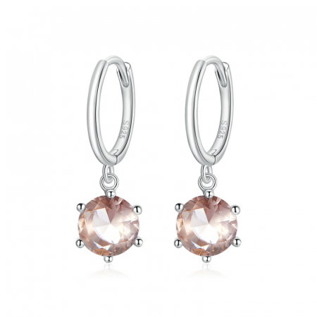 Cercei argint cu zirconii rotunde