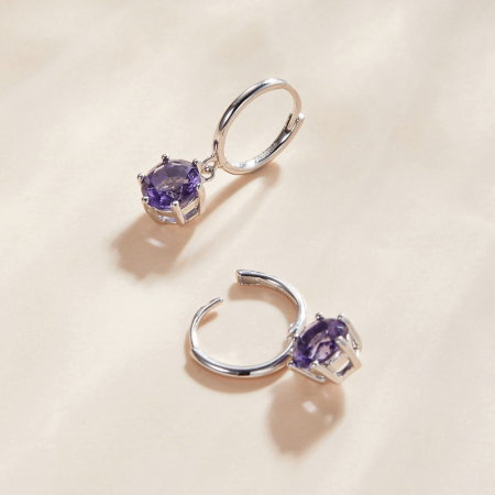 Cercei argint cu zirconii rotunde [2]