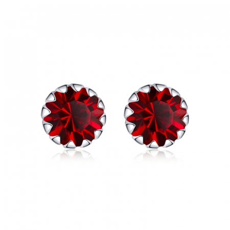 Cercei argint cu zirconii rubinii