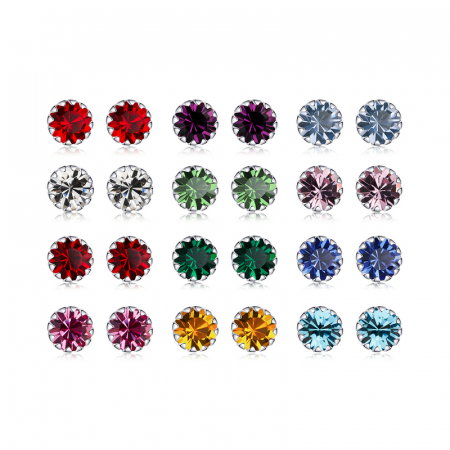 Cercei argint cu zirconii rubinii [3]