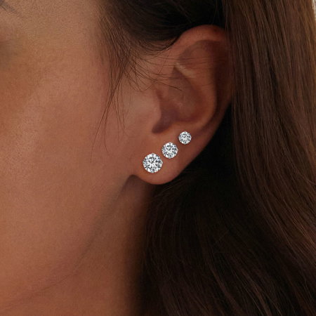 Cercei argint cu zirconiu 5 mm [8]