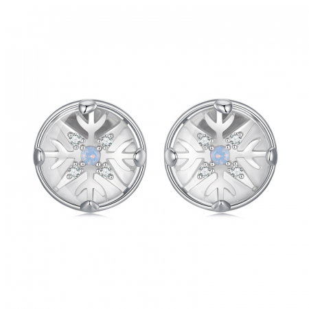 Cercei argint cu zirconiu si opal