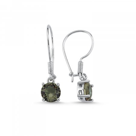 Cercei argint cu zultanit rotund 8 mm [0]