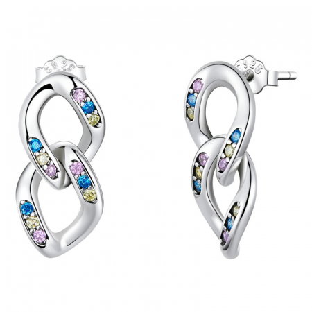 Cercei argint Double Link Chain