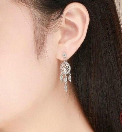 Cercei argint Dream Catcher cu Copacul Vietii [1]