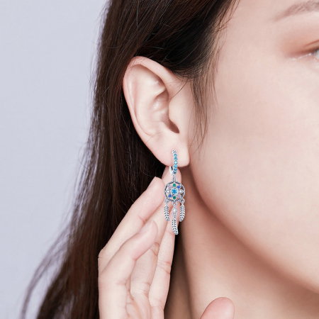Cercei argint Dreamcatcher cu zirconii multicolore [5]