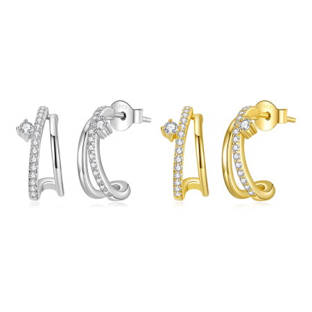 Cercei argint dubli cu Moissanit si Zirconii [13]