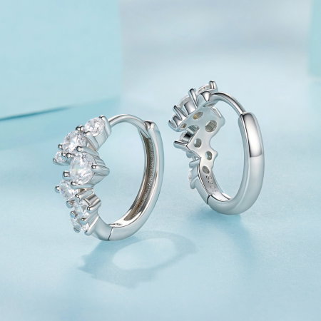 Cercei argint ear cuff cu Zirconia stralucitoare [4]