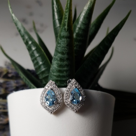 Cercei argint Eleanor, 925, cu topaz Sky Blue si zirconiu alb - EVA0049 [3]