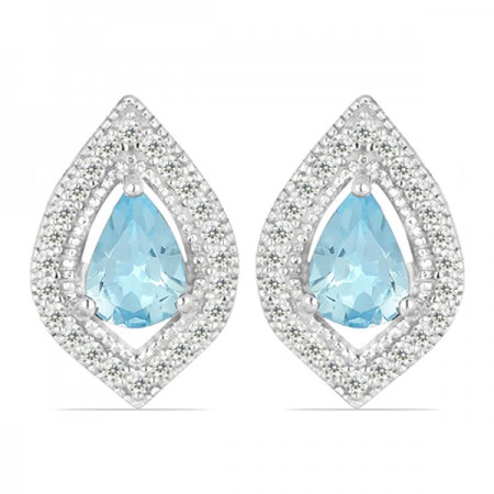 Cercei argint Eleanor, 925, cu topaz Sky Blue si zirconiu alb - EVA0049 [0]