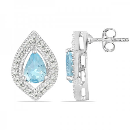 Cercei argint Eleanor, 925, cu topaz Sky Blue si zirconiu alb - EVA0049 [1]