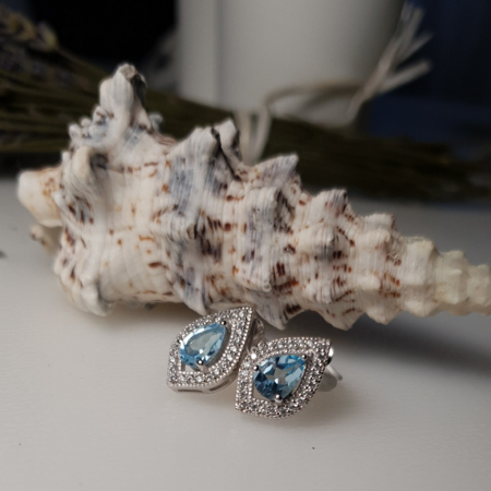 Cercei argint Eleanor, 925, cu topaz Sky Blue si zirconiu alb - EVA0049 [2]