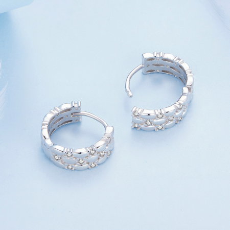Cercei argint rotunzi cu zirconii [2]