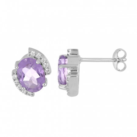 Cercei argint eleganti cu ametist si zirconiu - EVA0057 [1]