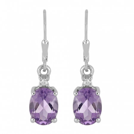 Cercei argint eleganti cu ametist si zirconiu - EVA0068 [0]