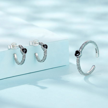 Cercei argint eleganti cu inimioare [7]