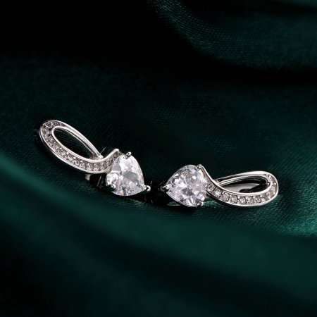 Cercei argint eleganti cu inimioare [9]