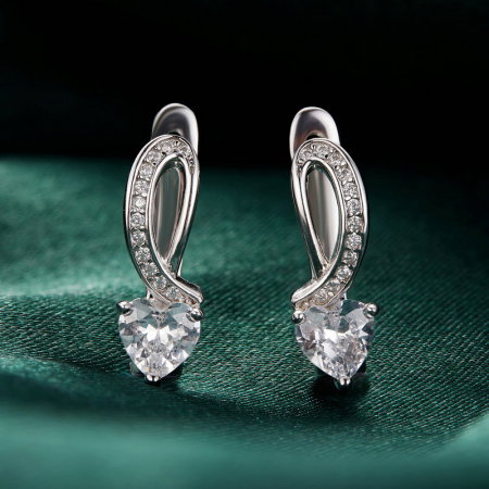 Cercei argint eleganti cu inimioare [6]