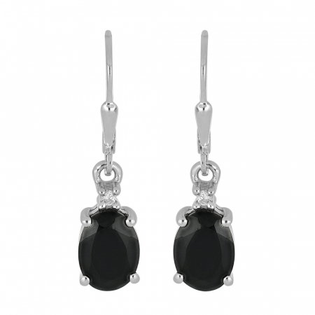 Cercei argint eleganti cu onix si zirconiu - EVA0067 [0]