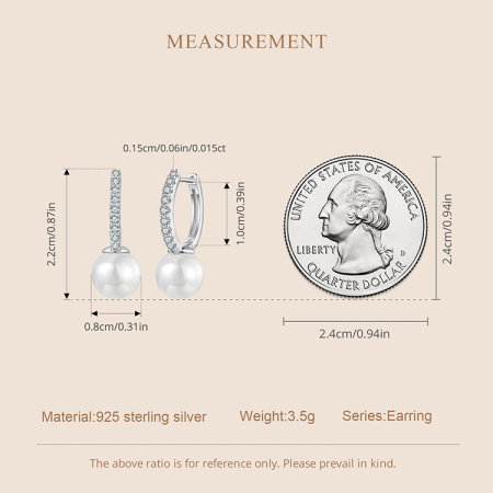 Cercei argint eleganti cu perle si Moissanit [11]