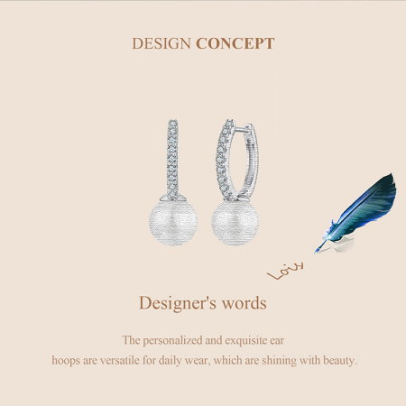 Cercei argint eleganti cu perle si Moissanit [9]