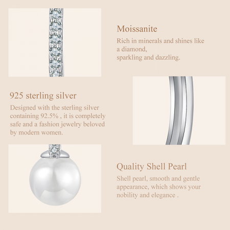 Cercei argint eleganti cu perle si Moissanit [12]