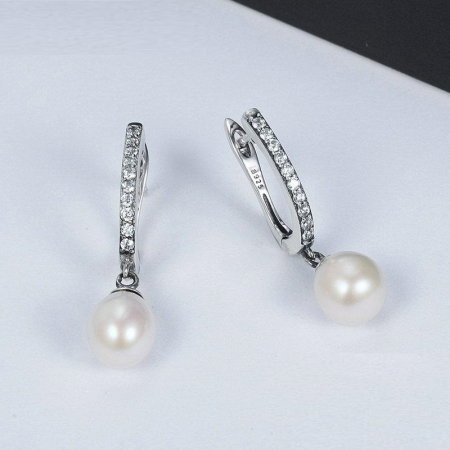 Cercei argint eleganti cu perle naturale si zirconii [3]