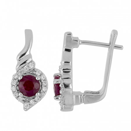 Cercei argint eleganti cu rubin si zirconii - EVA0055 [1]