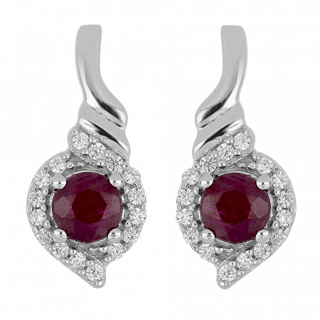 Cercei argint eleganti cu rubin si zirconii - EVA0055 [0]