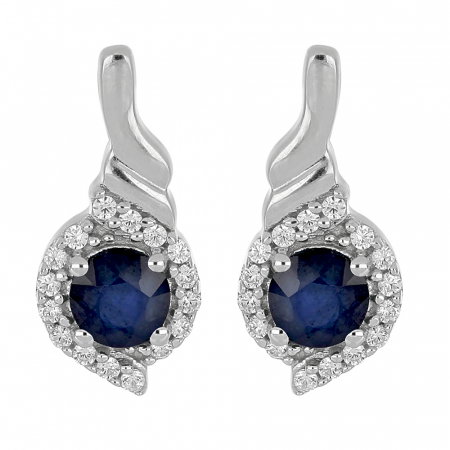 Cercei argint eleganti cu safir si zirconii - EVA0053 [0]