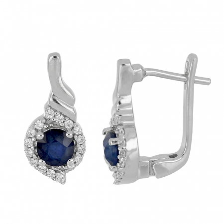 Cercei argint eleganti cu safir si zirconii - EVA0053 [1]