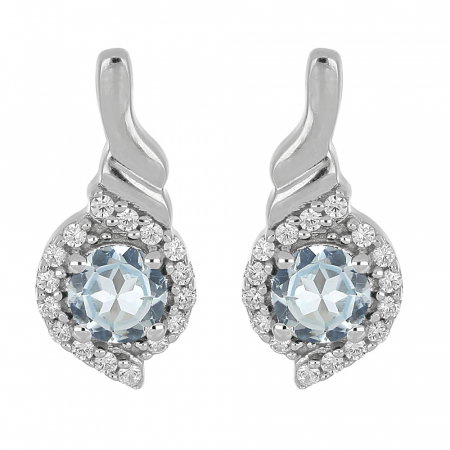 Cercei argint eleganti cu topaz si zirconii - EVA0056 [0]